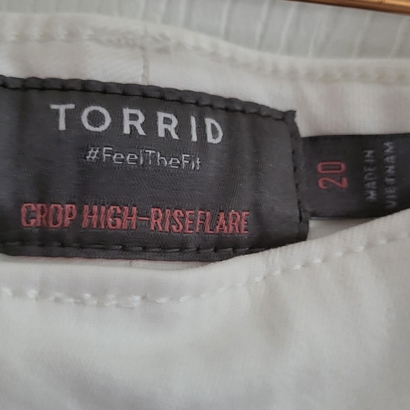 Torrid White Crop High-Rise Flare Jeans - Picture 2 of 3